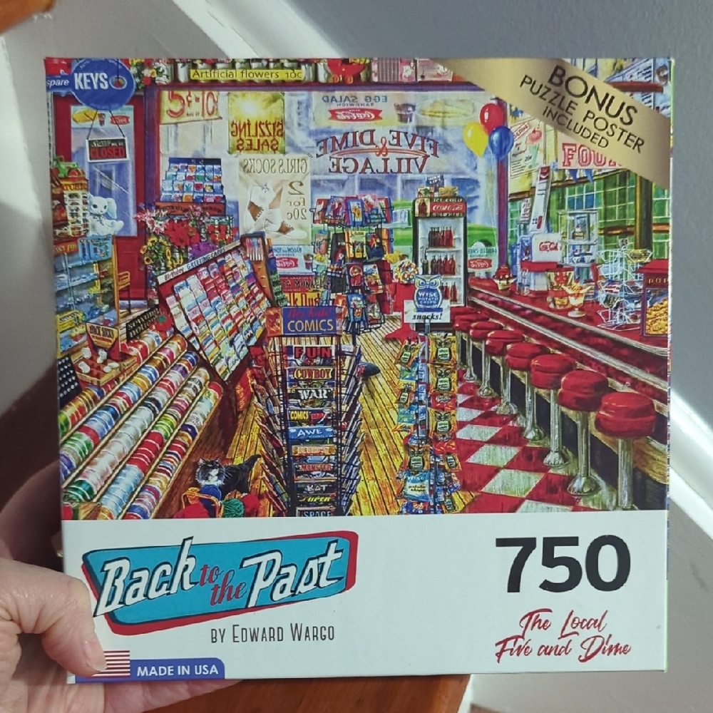 Back to the Past 750 Pc. Puzzle. All Edges Separated In Ziplock. With Color Pic.